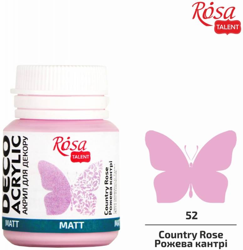 АКРИЛ для декору "ROSA TALENT" /52/ Рожева кантрі, матовий, 20мл (1/140)