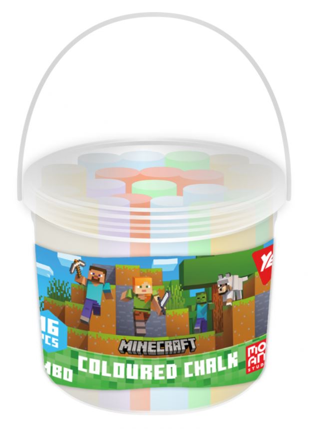 Colored chalk 16 pcs. JUMBO "YES" /400547/ "Minecraft" in a bucket (1/10)