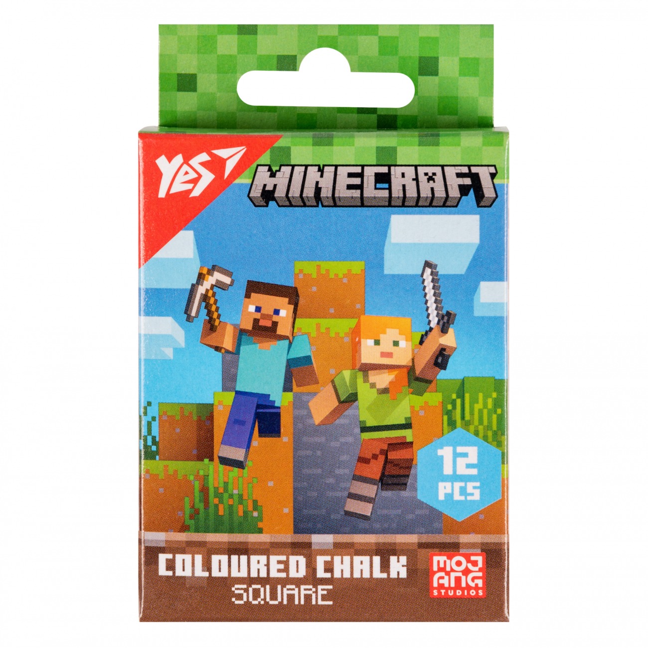 Colored chalk 12 pcs. "YES" /400483/ "Minecraft" square (1/24)