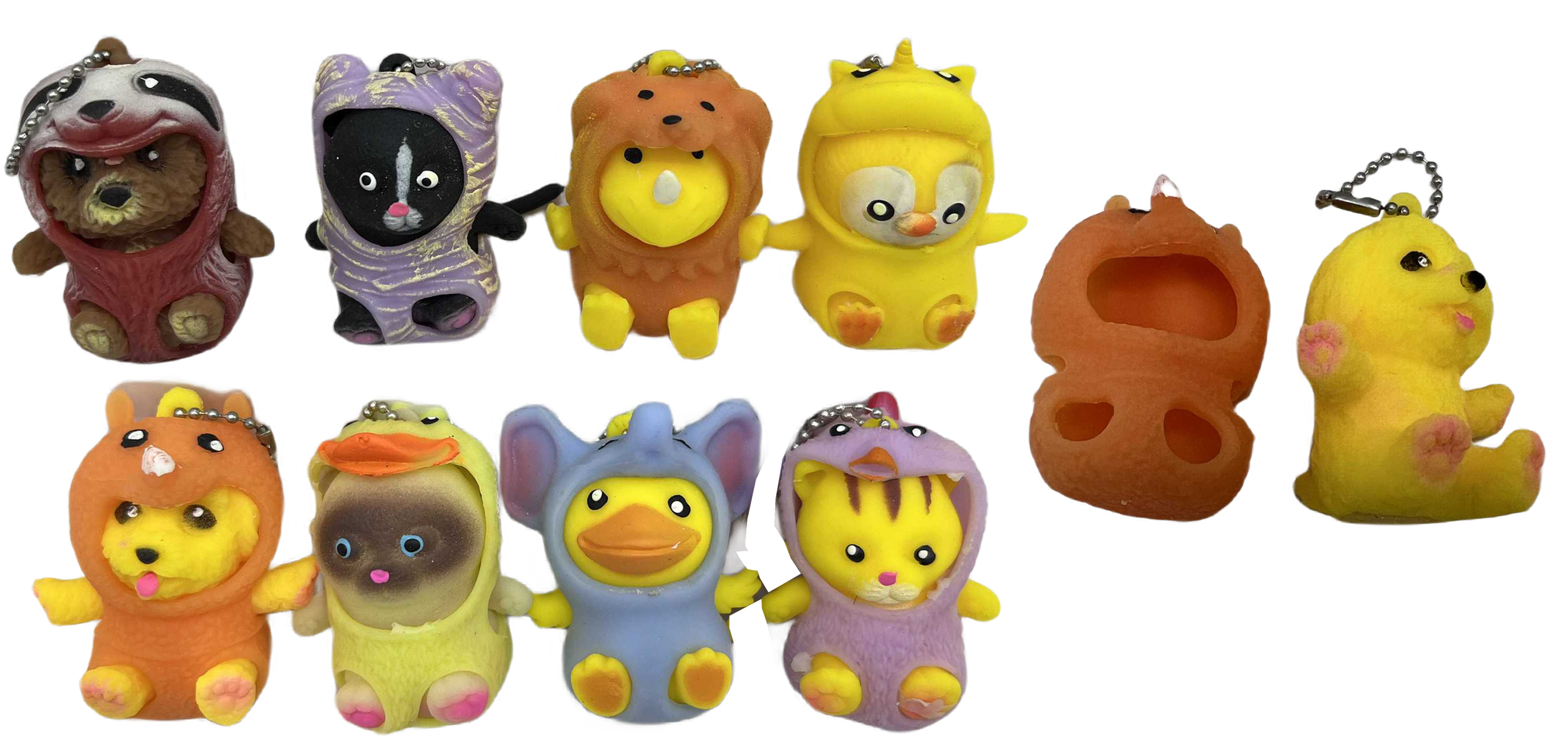Rubber keychain /190-5/ "Masquerade for animals" 6 cm, mix (24/576)