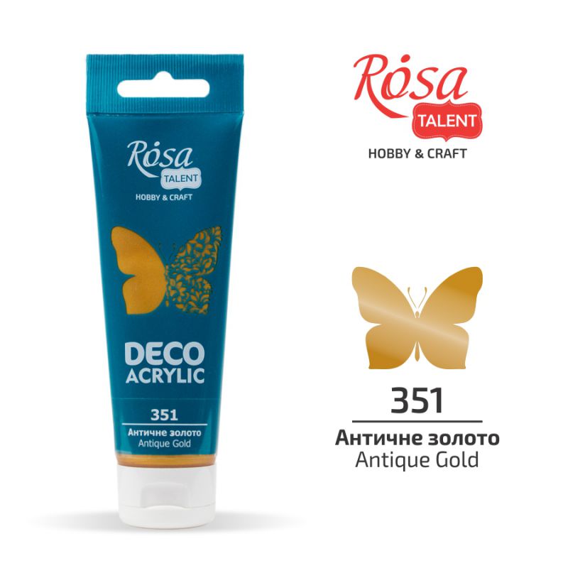 ACRYLIC for decoration "ROSA TALENT" /351/ Antique gold, metallic, 75 ml (1/4)