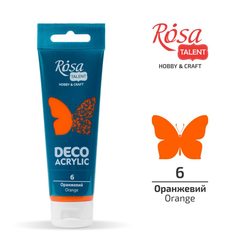 ACRYLIC for decoration "ROSA TALENT" /06/ Orange, matte, 75 ml (1/4)