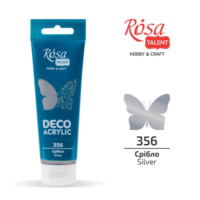 ACRYLIC for decoration "ROSA TALENT" /356/ Silver, metallic, 75 ml (1/4)