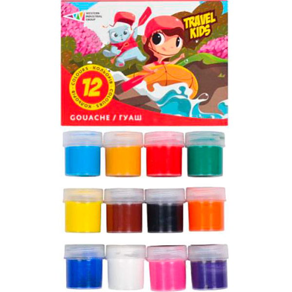 Gouache "GAMMA-N" "TRAVEL KIDS" 12 col. 20 ml /321037/TK/ (1/12)