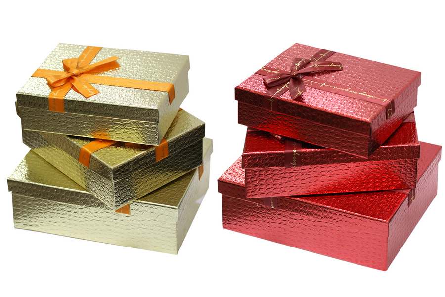 Gift box "WB" /10235/ 3 pcs, 29*21*10cm Crocodile, mix