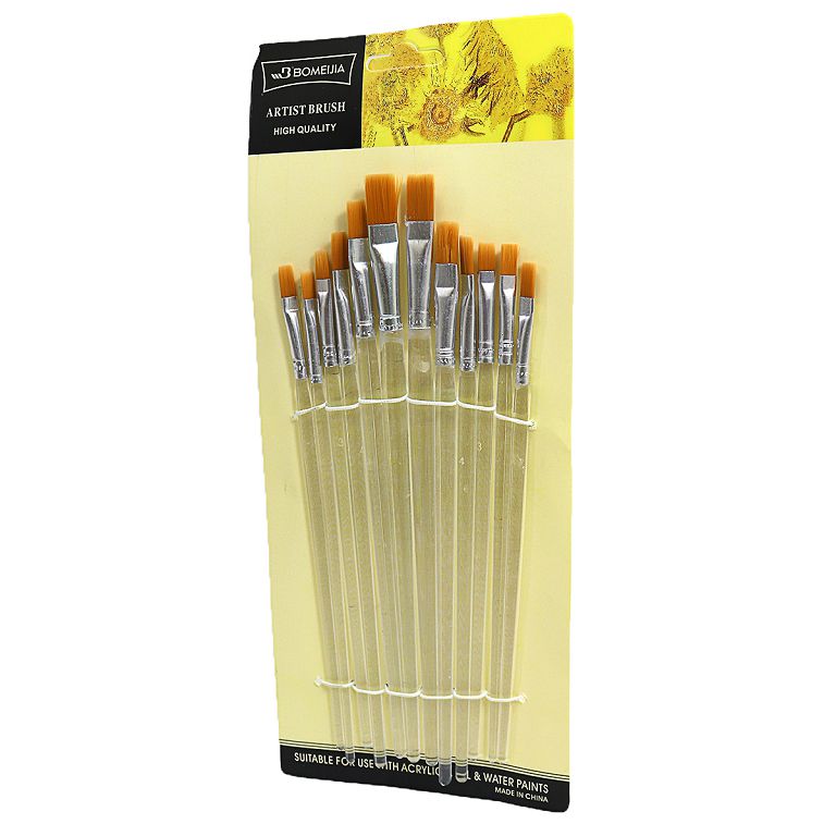 Set of brushes "JO" nylon /K1355/ 12 pcs, flat (1/12/360)
