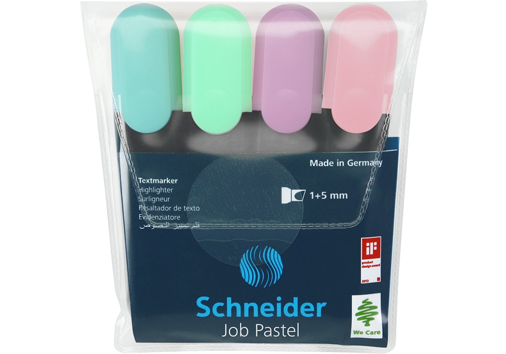 Набір маркер текст. 4 шт. SCHNEIDER 4 пастельні кол., 150 Job, в блістері (1/10)