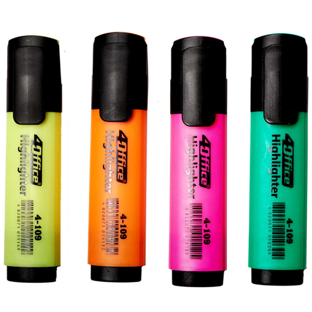 Set text. marker. 4 pcs "4OFFICE" /4-109-24/4/ 1-5 mm (1/60/240)