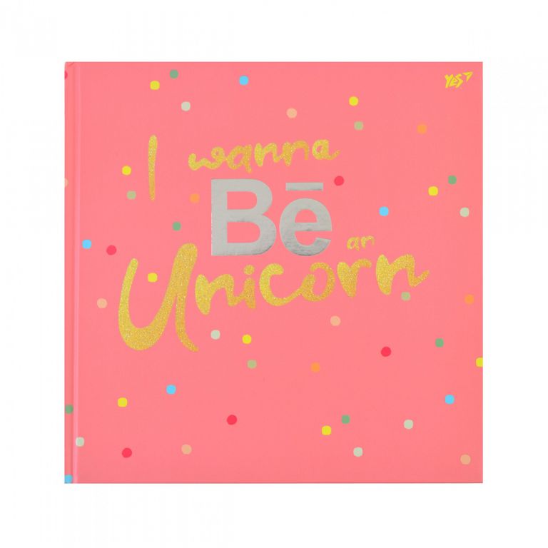 Notebook 200*200/64 # "YES" /151502/ INTEGR. "Emotional Phras" glitter + foil + UV select. (3/60)