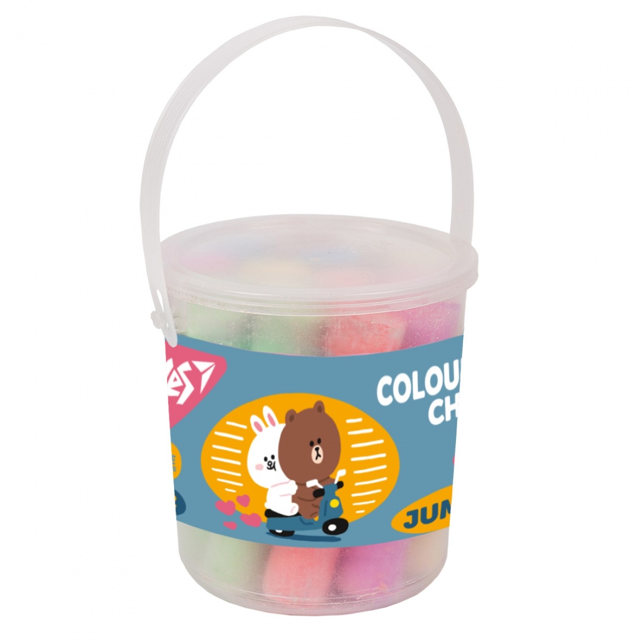 Colored chalk 12 pcs. JUMBO "YES" /400508/ "Line Friends" in a bucket (1/24)