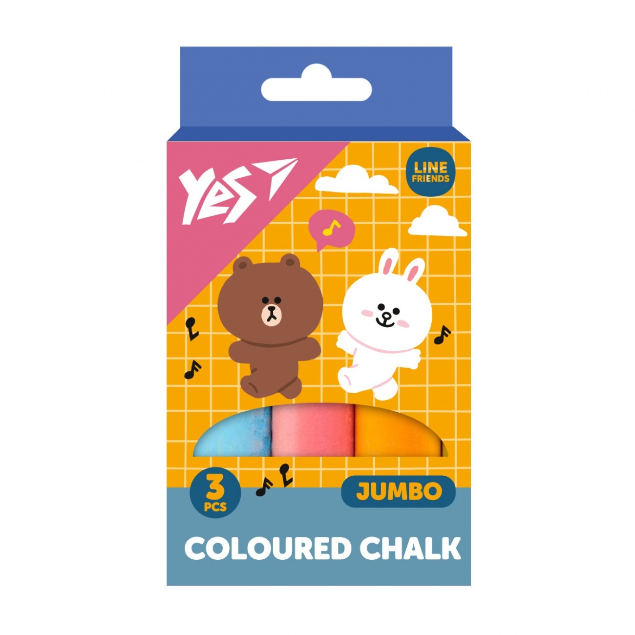 Colored chalk 3 pcs. JUMBO "YES" /400491/ "Line Friends" (1/12/120)