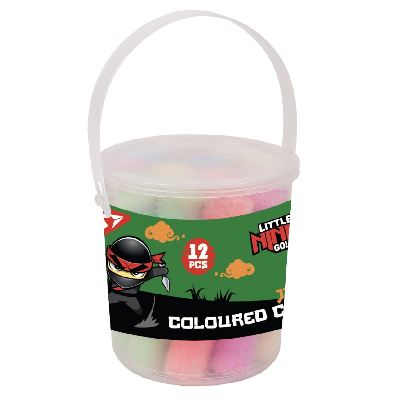 Colored chalk 12 pcs. JUMBO "YES" /400509/ "Ninja" in a bucket (1/24)