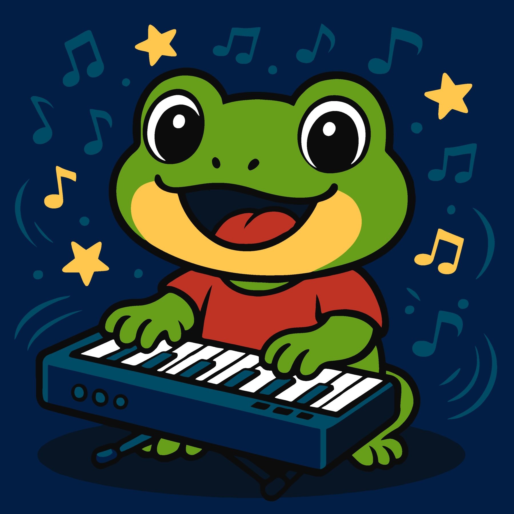 Painting by numbers "Ideyka" /KHO1303/ "Frog with a piano" 25x25 cm