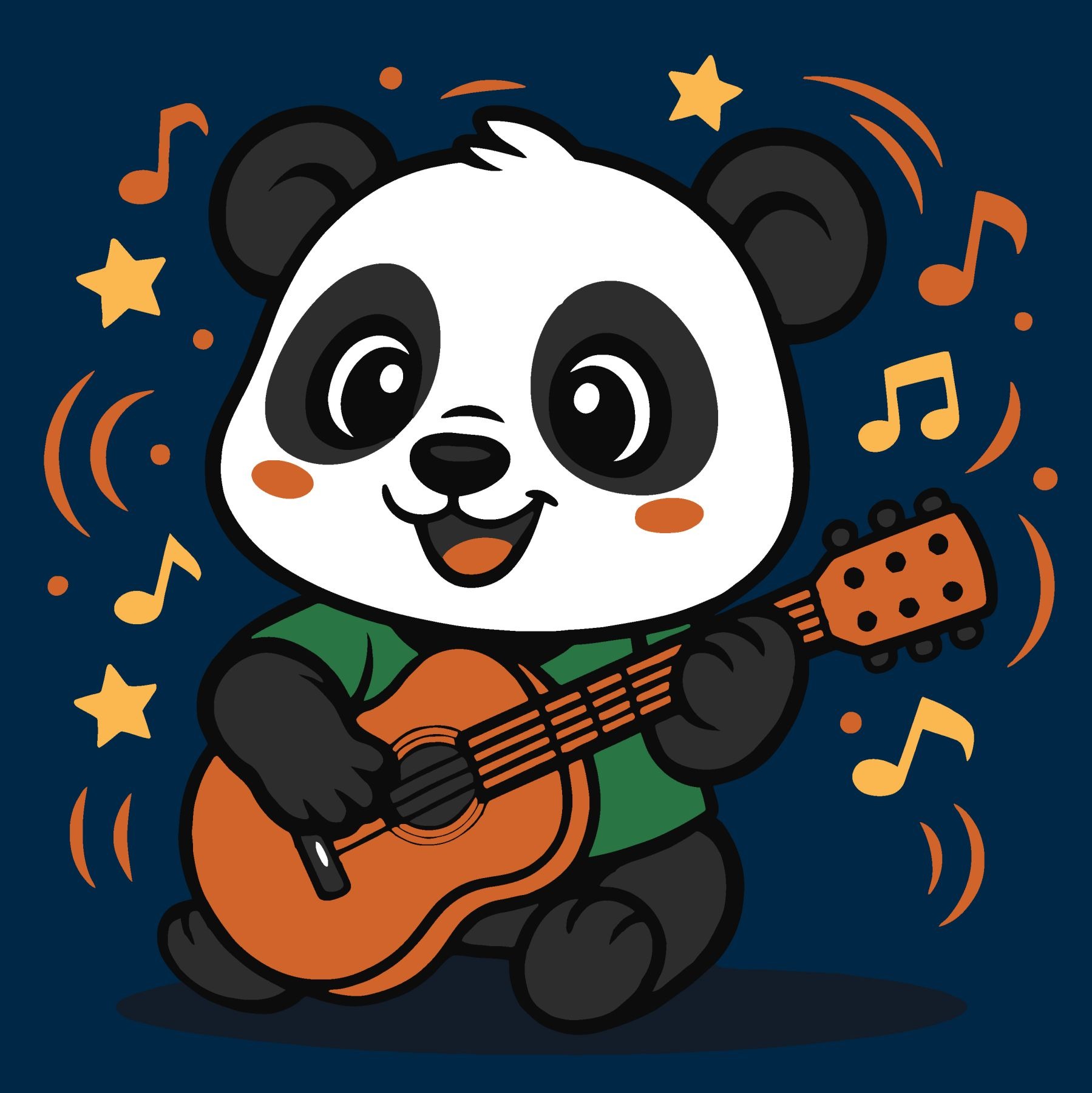 Painting by numbers "Ideyka" /KHO1304/ "Panda with a guitar" 25x25 cm