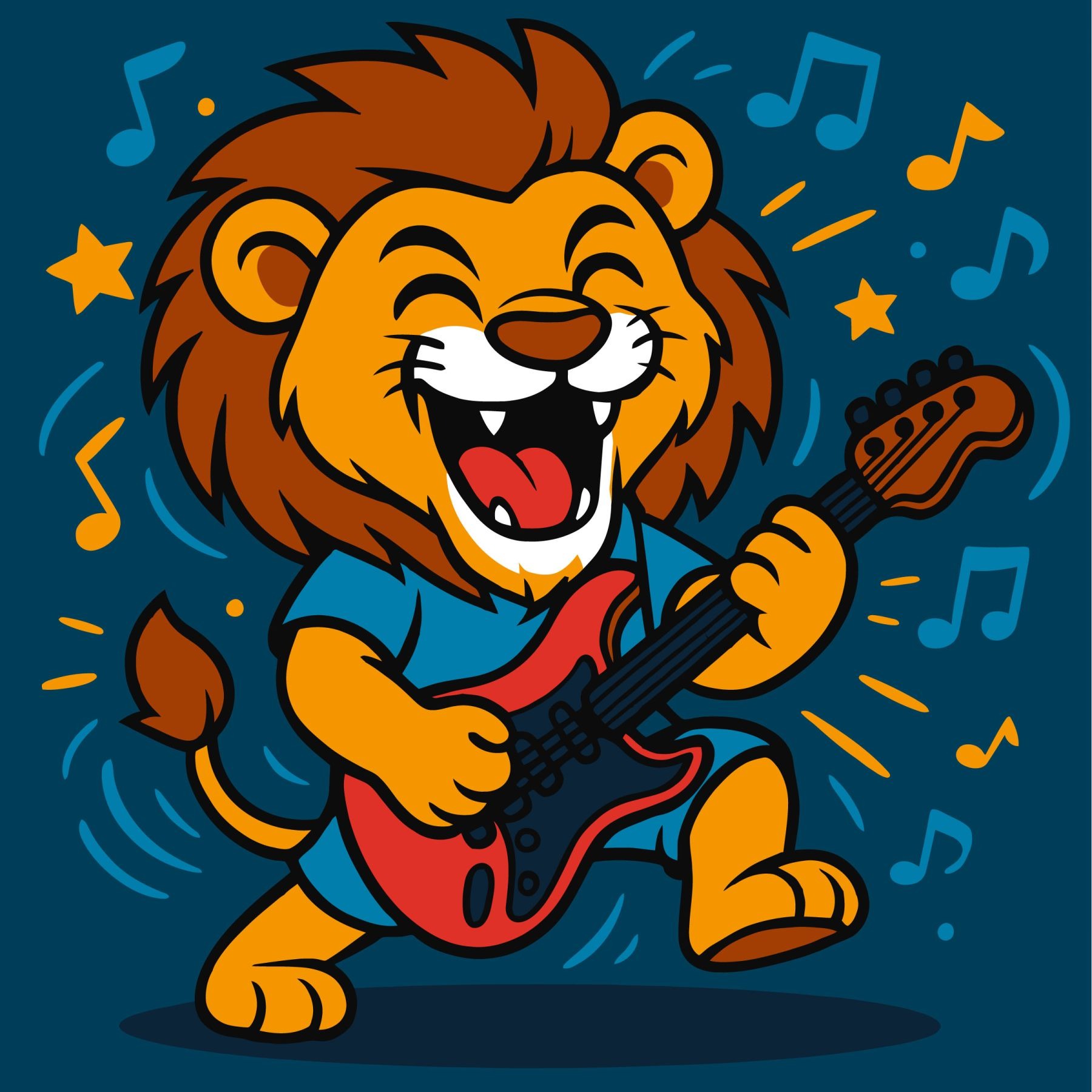 Painting by numbers "Ideyka" /KHO1308/ "Lion with a guitar" 25x25cm