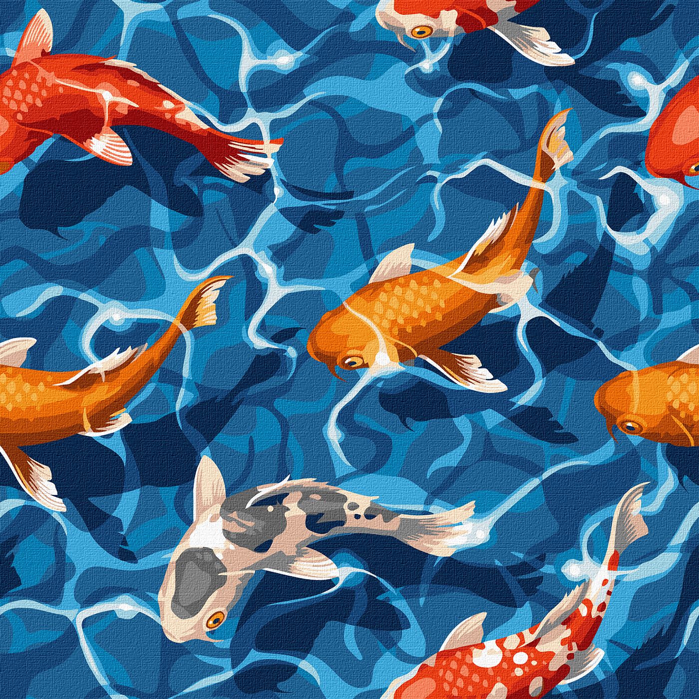 Painting by numbers "Ideyka" /KHO4321/ "Japanese carp" 40x40cm
