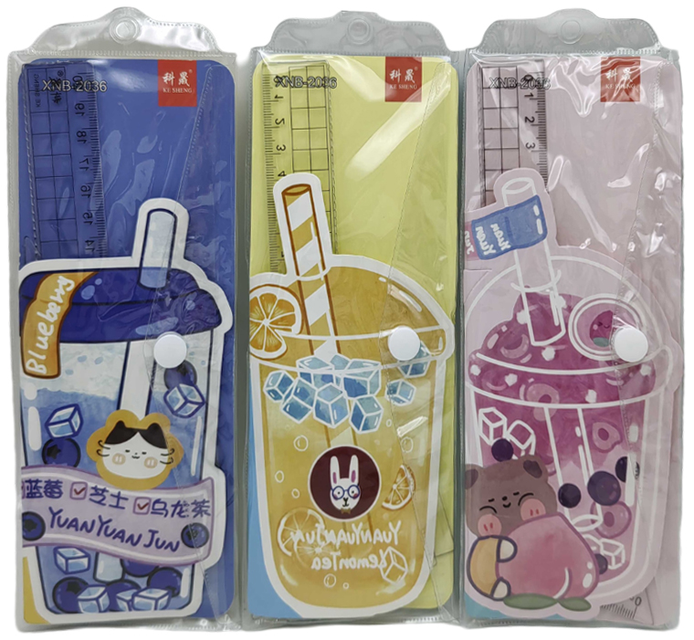 Set of rulers /2036/ 4 items. (line - 20 cm, triangle - 2 pcs., protractor) "Goodies" in a PVC box (1/40)