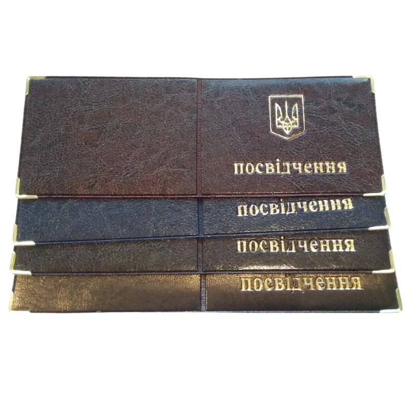Cover of "TASCOM" certificate /99-Po/ leather, gold, long (1/10)