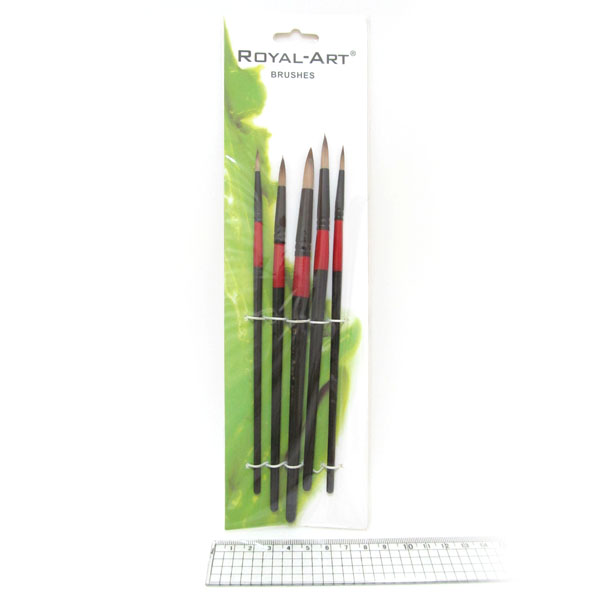 Set of brushes "Royal-Art" nylon /RA385/1953/ 5pcs (1,2,3,4,5) round (1/24/360)