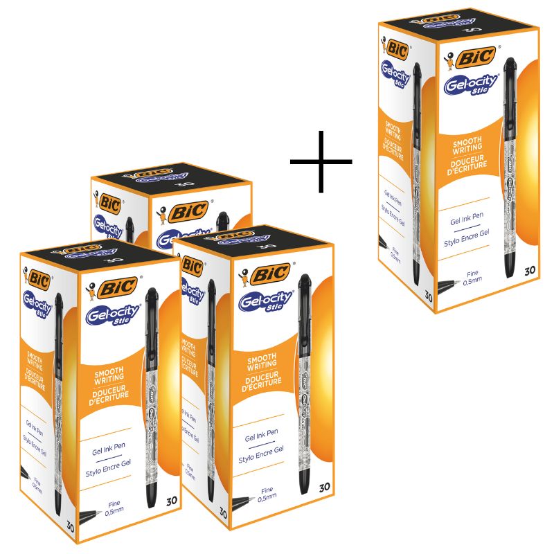 PROMOTION Gel pen "BIC" Gel-Ocity Stic (pack of 30 pcs.) /bcCEL1010266/ black 3+1 (1)