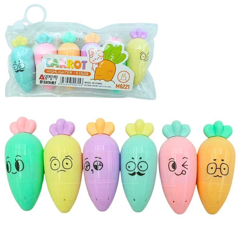 Set of text markers "AODEMEI" /M6221/ "Carrot", 6 pcs (1/24)