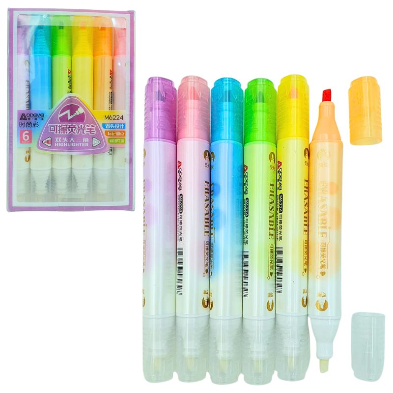A set of text markers "AODEMEI" /М6224/ erasable "Perl", 6 pcs (1/12/192)