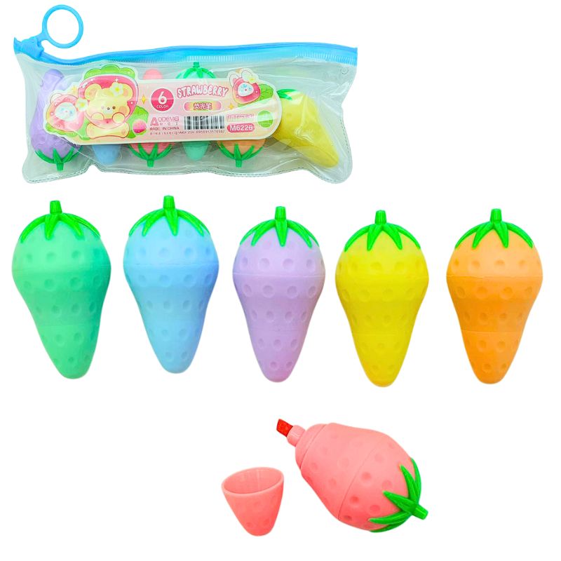 Set of text markers "AODEMEI" /M6226/ "Strawberry", 6 pcs (1/24)
