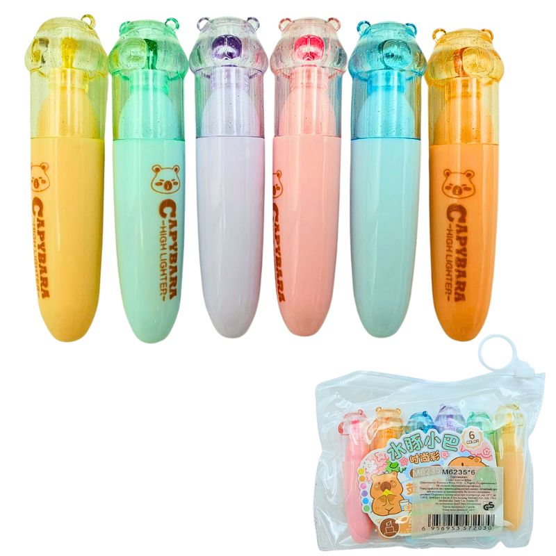 Set of text markers "AODEMEI" /M6235/ "Capybara", 6 pcs (1/24)