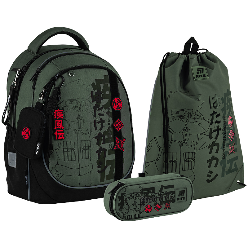 Set "Kite" /SET_NR25-700M/ backpack + pencil case + shoe bag 700 Naruto Shippuden (1/6)