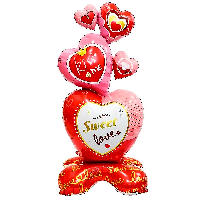 Foil ball "WB" /10462/ nylon Hearts, 66*154cm (1/5)