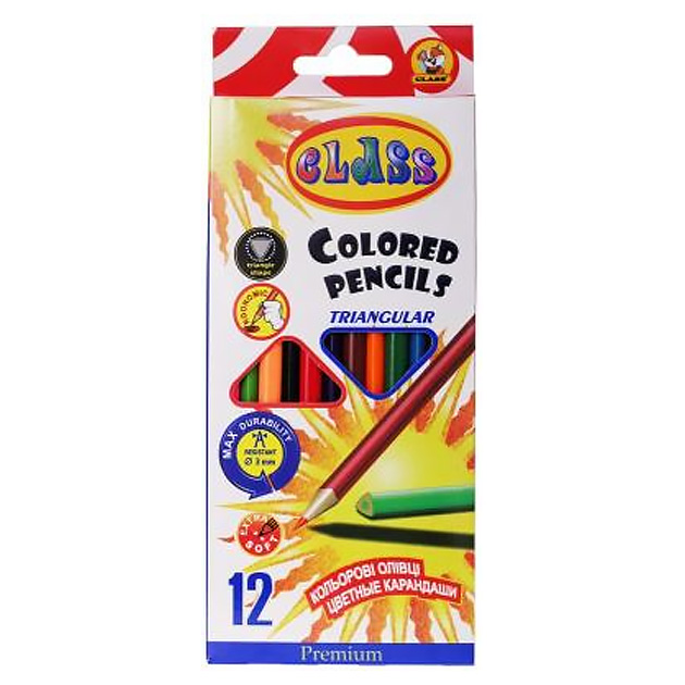 Colored pencils "CLASS" 12 col. /1912/1/ PREMIUM (1/12/240)