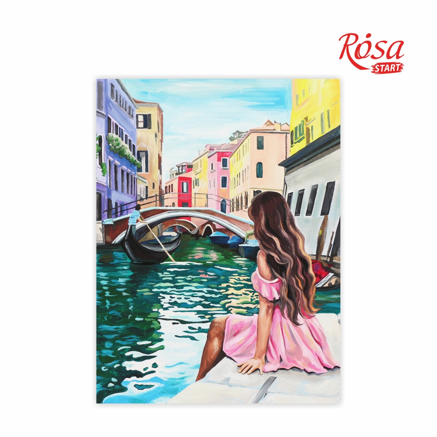 Painting on cardboard with outline "ROSA START" 30*40 Cities "Venice 2" WITHOUT PAINTS /GPA284208/962/