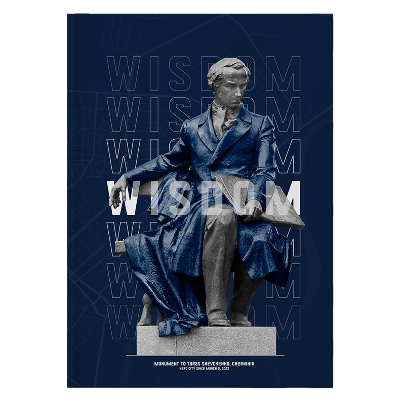 Notebook A4/96 sheets. "Axent" /8422-553-A/ Wisdom, cage, dark blue (1/10)
