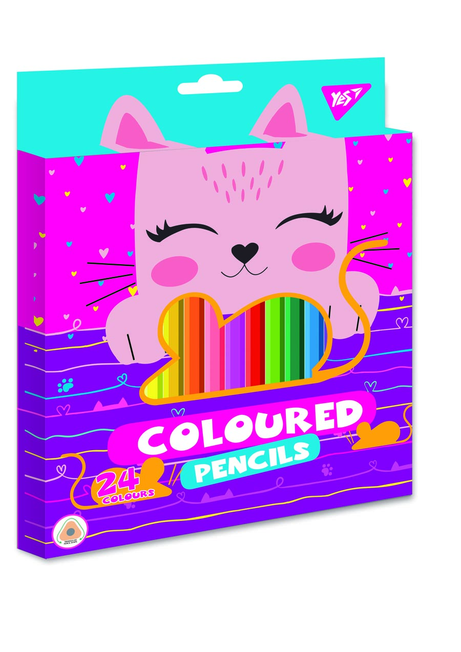 Colored pencils "Yes" 24 pcs. /290602/ "Cats" (1/6/120)