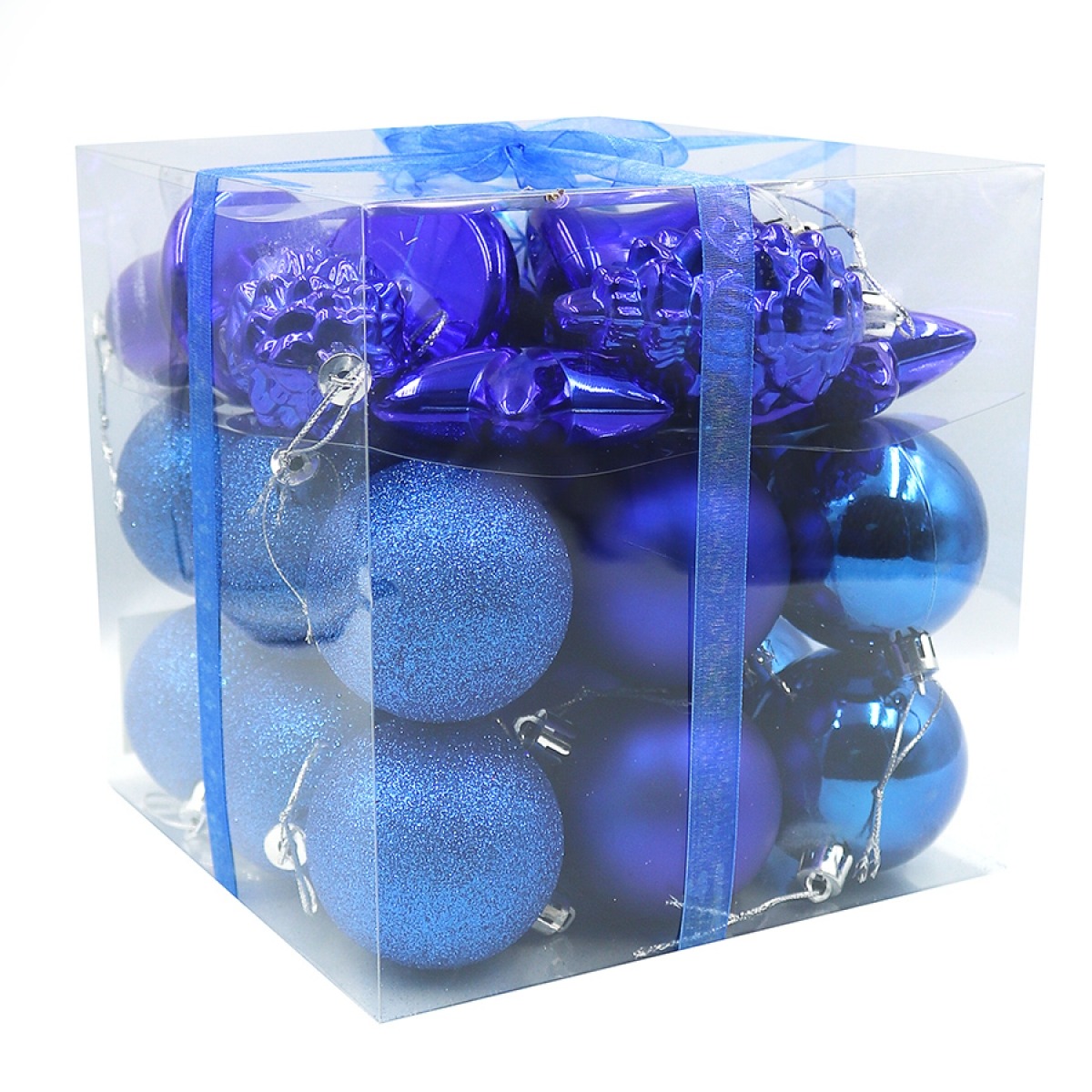 Набір новорічних кульок "JO" /DSCN1366/ "Blue" 6см, 30шт. (1/27)