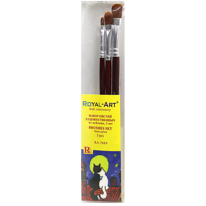 Set of brushes "Royal-Art" nylon /RA-7689/ 3 pcs, flat (1/20/120)