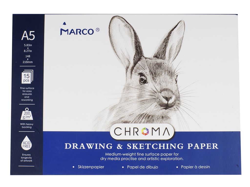 Sketchbook A5/15 sheet. "MARCO" /1070-15CBP (A5) 200g/m2 (1/80)