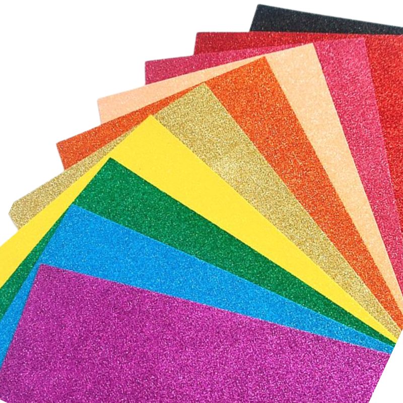 Flexica (foamiran) "Diamond pens" /125468/ EVA 20*30cm 2.0mm with glitter "Bright shine" (10 sheets) (1/100)