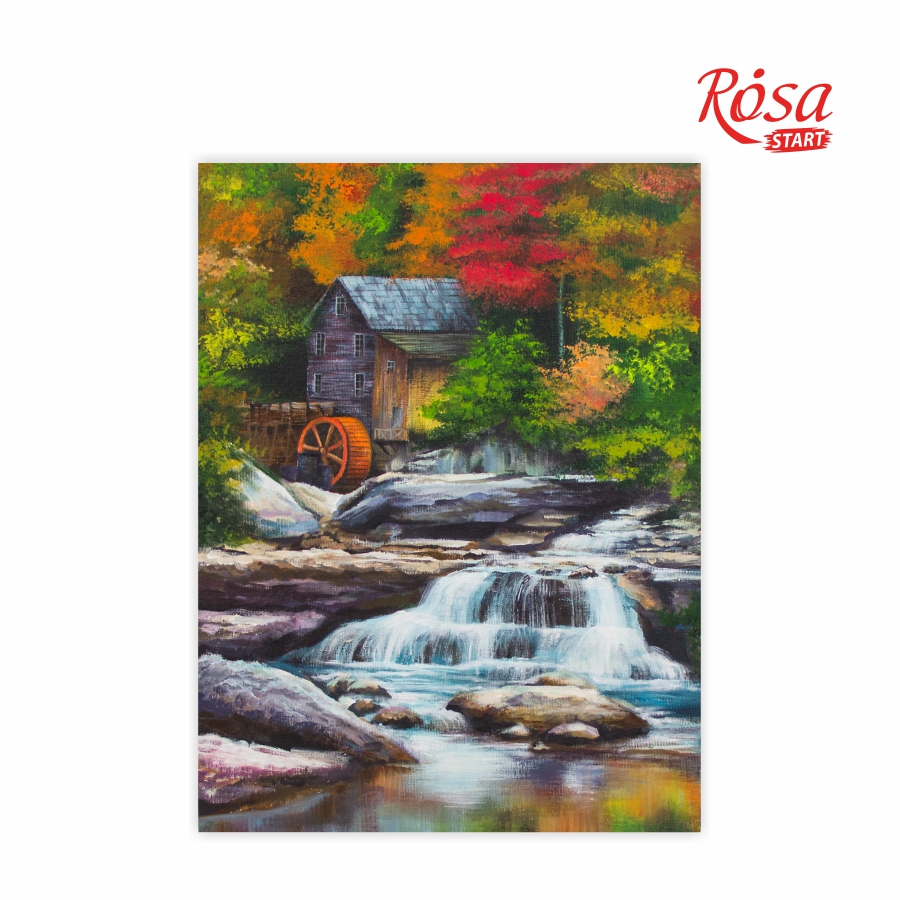 Painting on cardboard with contour "ROSA START" 30*40 Landscape No. 26 /993/ WITHOUT PAINTS