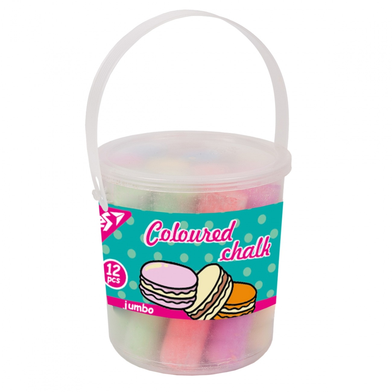 Colored chalk 12 pcs. JUMBO "YES" /400510/ "Sweet Cream" in a bucket (1/24)