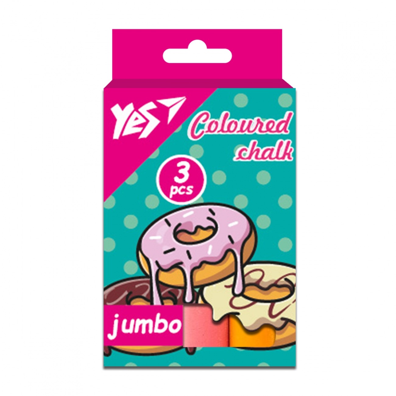 Colored chalk 3 pcs. JUMBO "YES" /400493/ "Sweet Cream" (1/12/120)