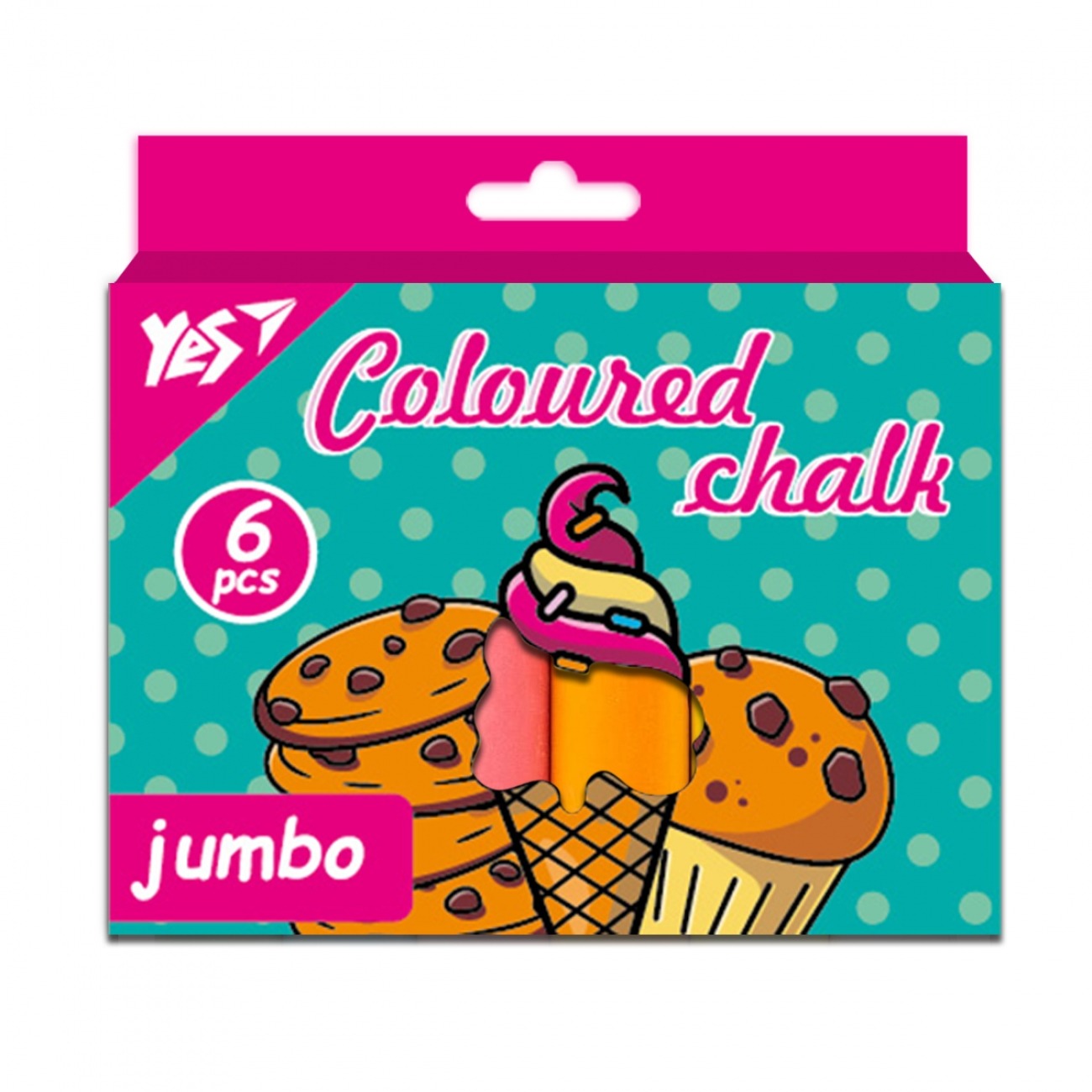 Colored chalk 6 pcs. JUMBO "YES" /400498/ "Sweet Cream" (1/12/72)