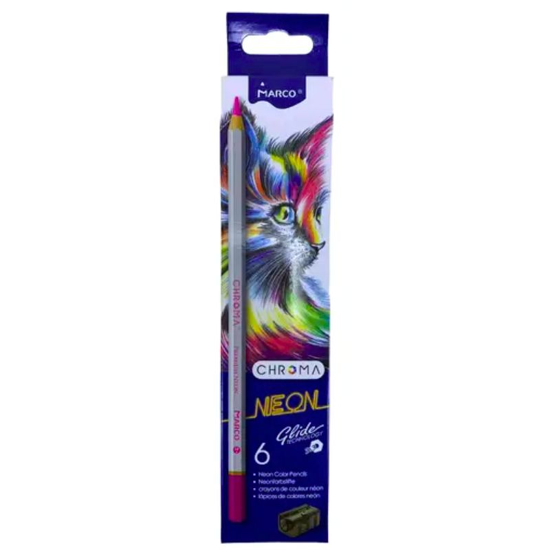 Colored pencils "Marco CHROMA" 6 pcs. /8032-6CB/ HB-8B, hexagonal with chin (1/24/480)