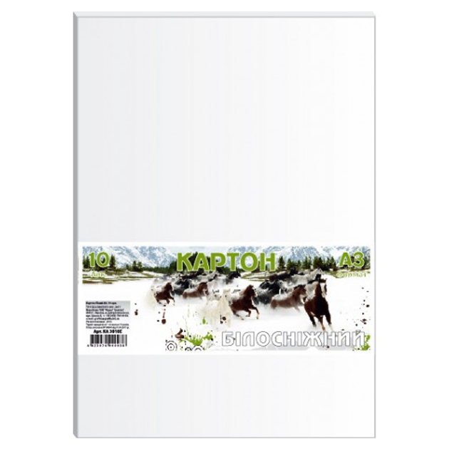 Cardboard white one-sided A3/10 sheets. "Etching" /KA3010E/ snow-white, 225 g/m (1/70)