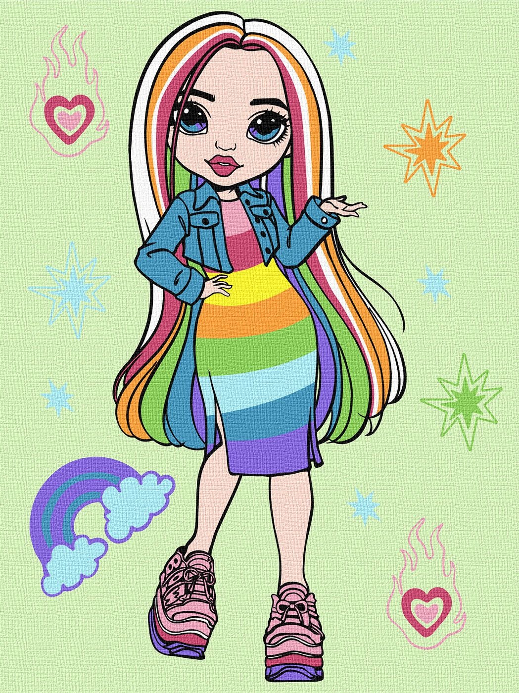 Картина за номерами "Ідейка" /KHO1236/ "Rainbow High Amaya Raine" 30*40см