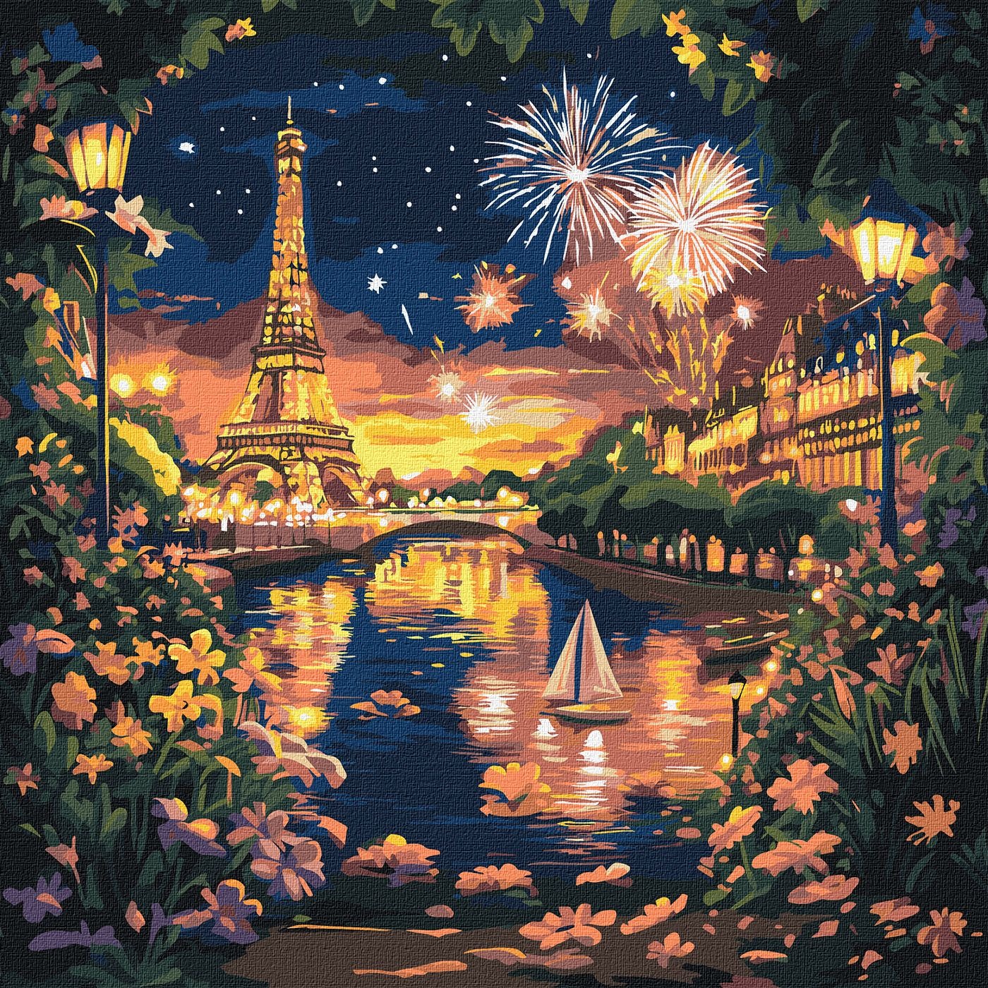 Painting by numbers "Ideyka" /KHO3669/ "Salutes of Paris" 40*40 cm