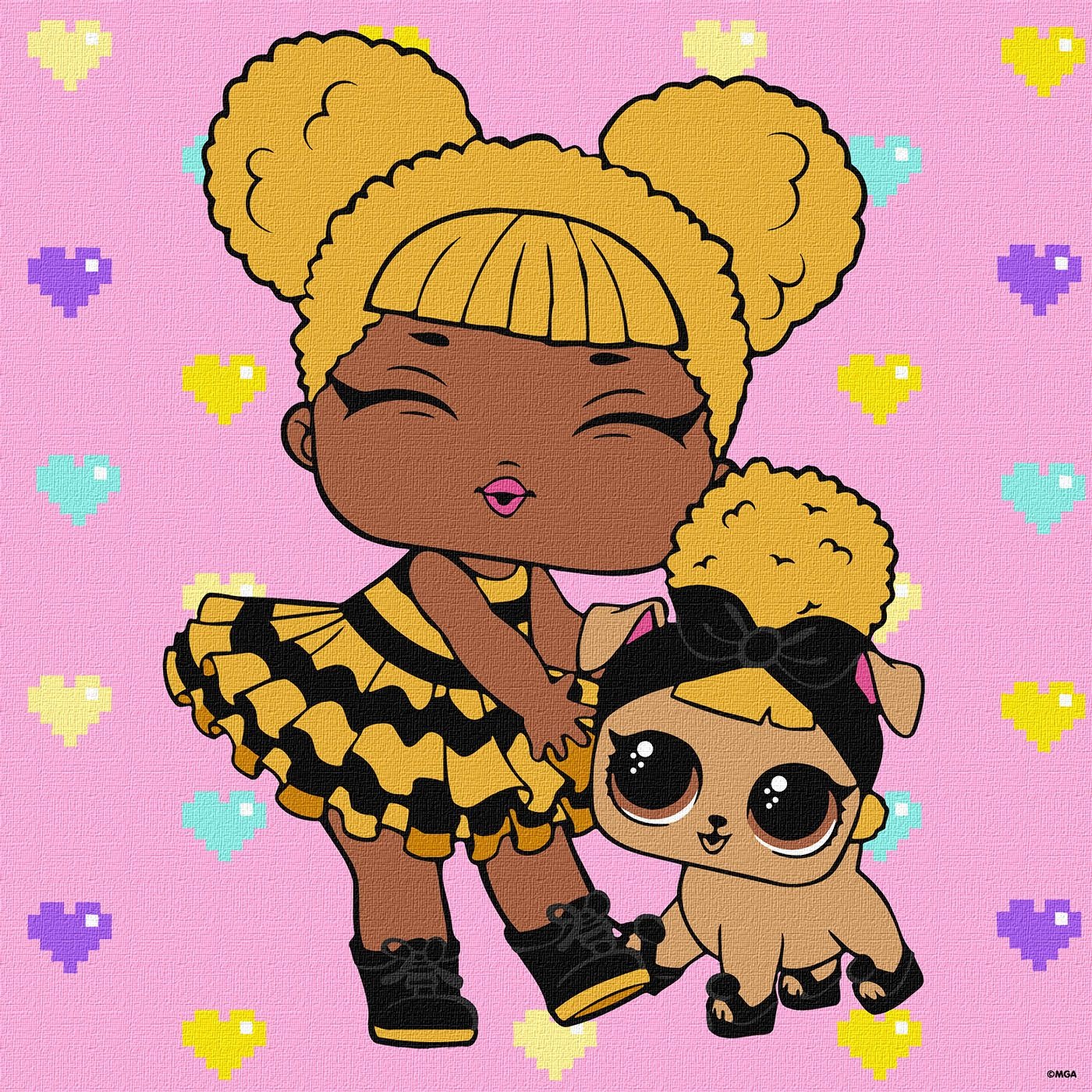 Picture by number "Ideyka" /KHO6287/ "LOL Surprise! TroopSurprise Queen Bee With Queen Pup" 40*40 cm