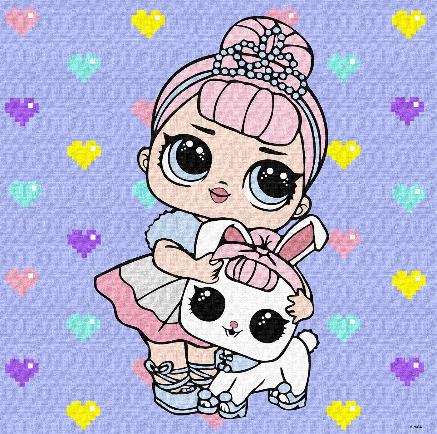 Картина за номерами "Ідейка" /KHO6289/ "LOL Surprise! TroopSurprise Crystal Queen With Crystal Bunny" 40*40 см