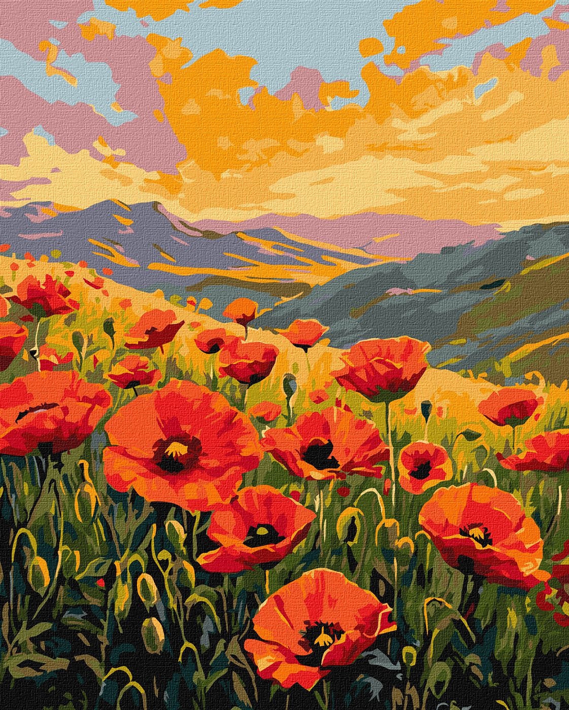 Painting by numbers "Ideyka" /KHO6385/ "Silence among poppies" 40*50 cm