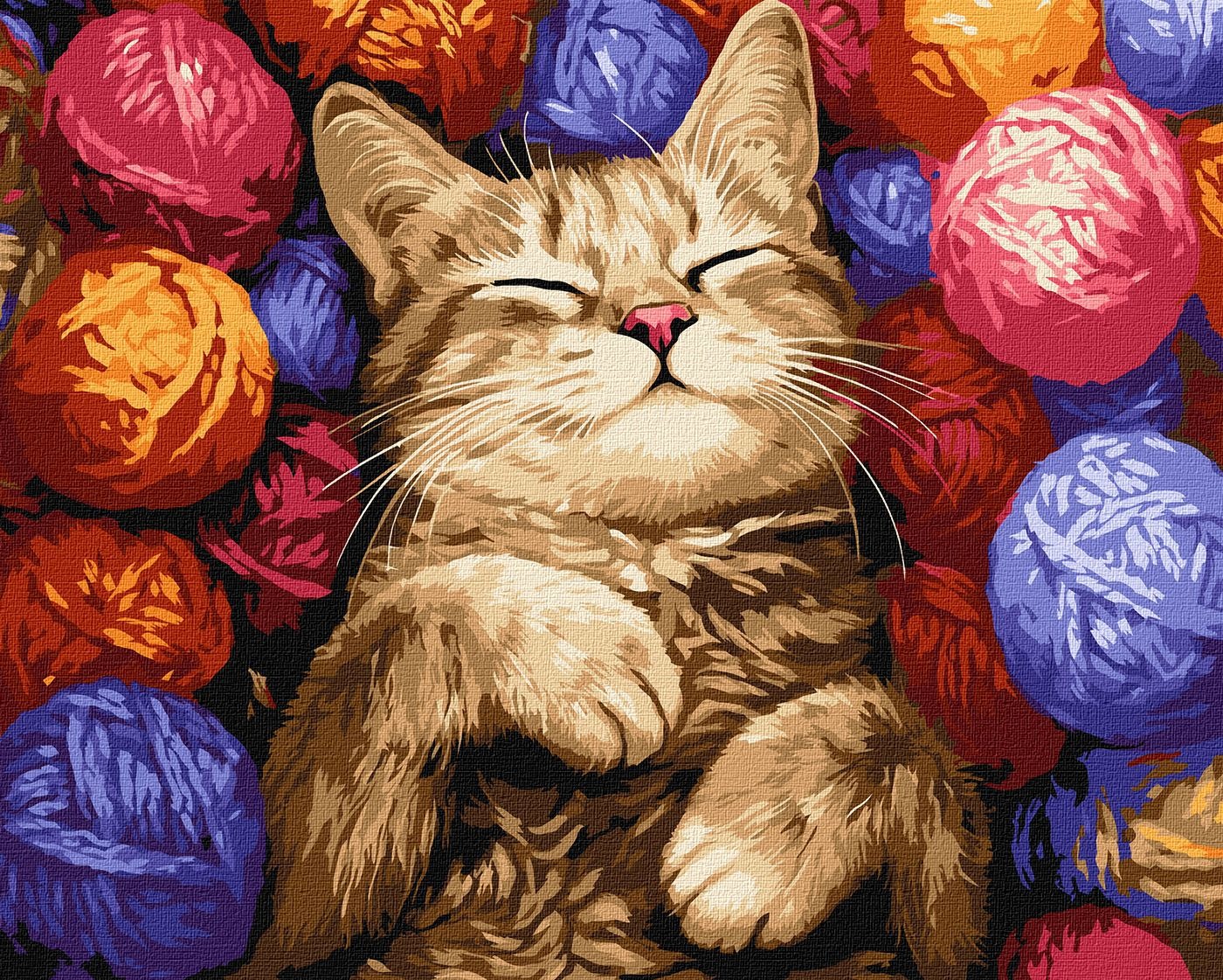 Painting by numbers "Ideyka" /KHO6710/ "Cat in curls" 40*50cm